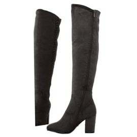 Gray Heeled boots BH133-HB Gray grey 1