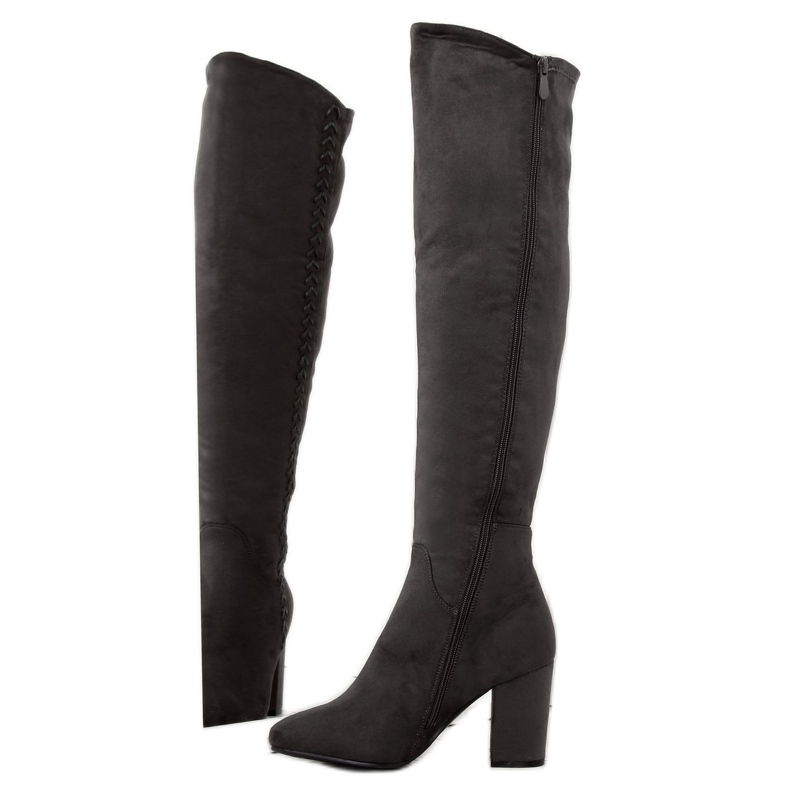 Gray Heeled boots BH133-HB Gray grey 1