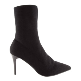 Black sock boots on a heel LL-103 2
