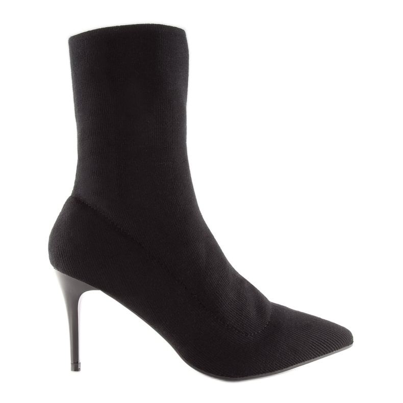 Black sock boots on a heel LL-103 2