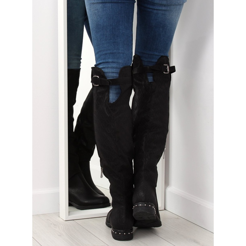 Black women's boots 228-PG black 1