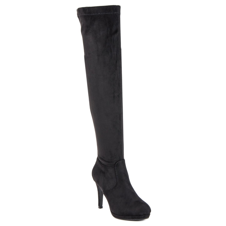 Small Swan Over-the-knee boots black 1
