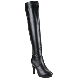 Small Swan Over-the-knee boots black 1