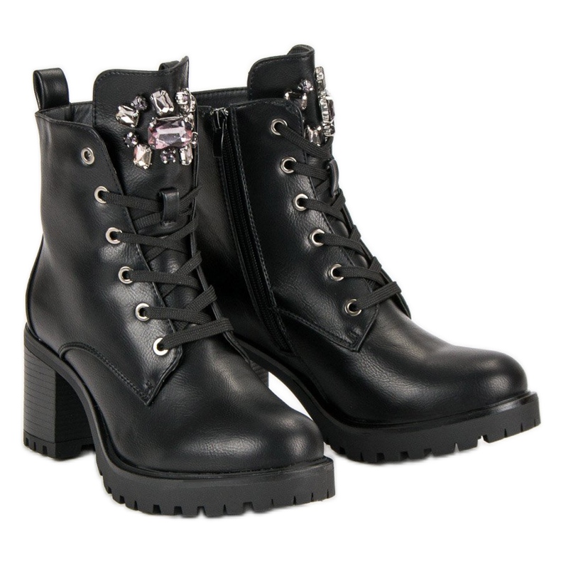 Kylie Tied boots on the post black 1
