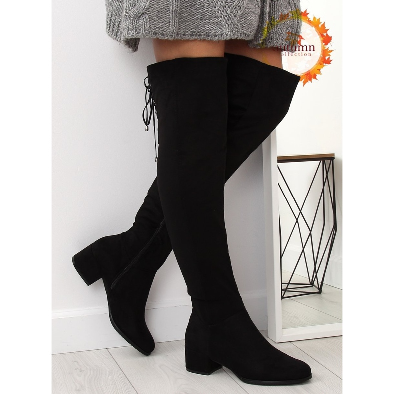 Black high-heeled boots BH129-HB 1