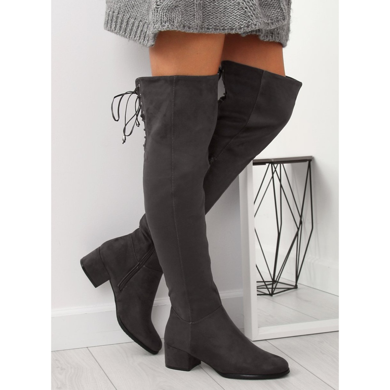 Gray Over-boots high heels BH129-HB Gray grey 2