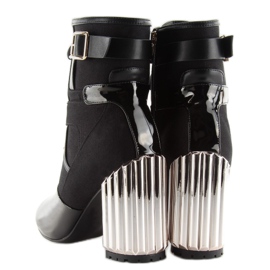 Black metallic heel boots AE69P 1