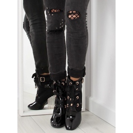 Black metallic heel boots AE69P 2