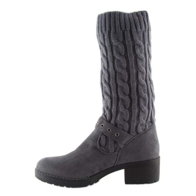 Gray NC109 knitted boots grey 2