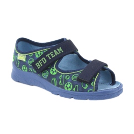 Befado children's shoes sandals slippers 969y124 green navy blue 1 Befado children's shoes sandals slippers 969y124 green navy blue 1