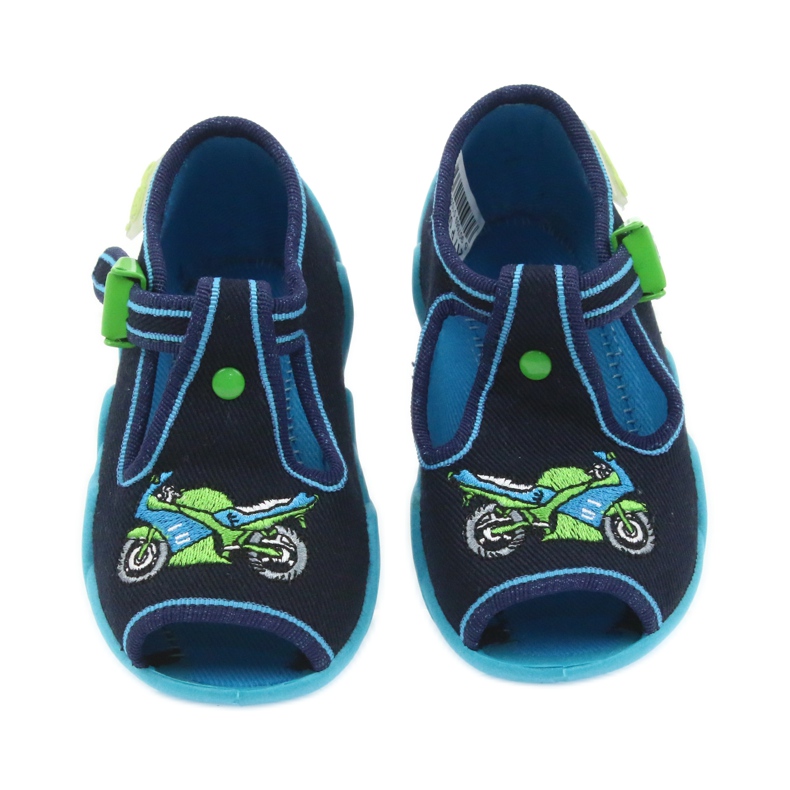Befado children's shoes slippers 217p095 blue green navy blue 3