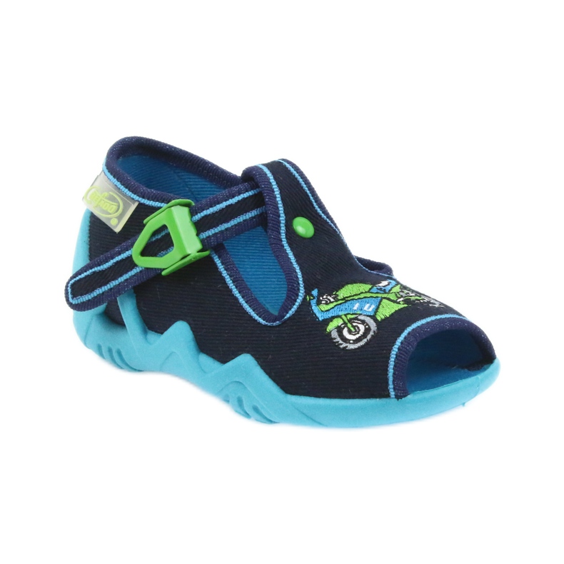 Befado children's shoes slippers 217p095 blue green navy blue 1