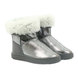 Leather boots Bartek 477750 natural wool silver grey 6