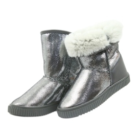 Leather boots Bartek 477750 natural wool silver grey 5