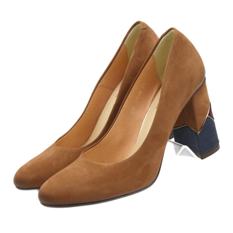 Espinto formal pumps red pumps on a decorative post brown 4