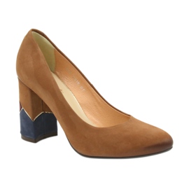 Espinto formal pumps red pumps on a decorative post brown 1