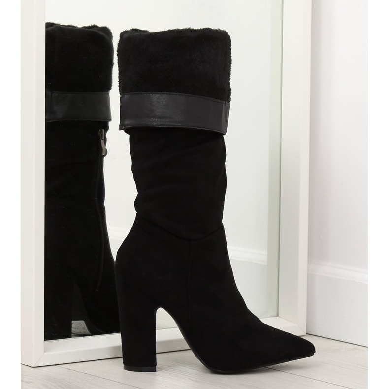 Black high-heeled boots SY48P Black 2