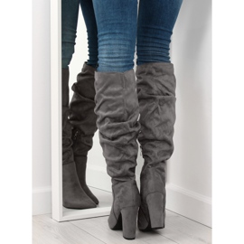 Gray high-heeled boots SY48P Gray grey 1