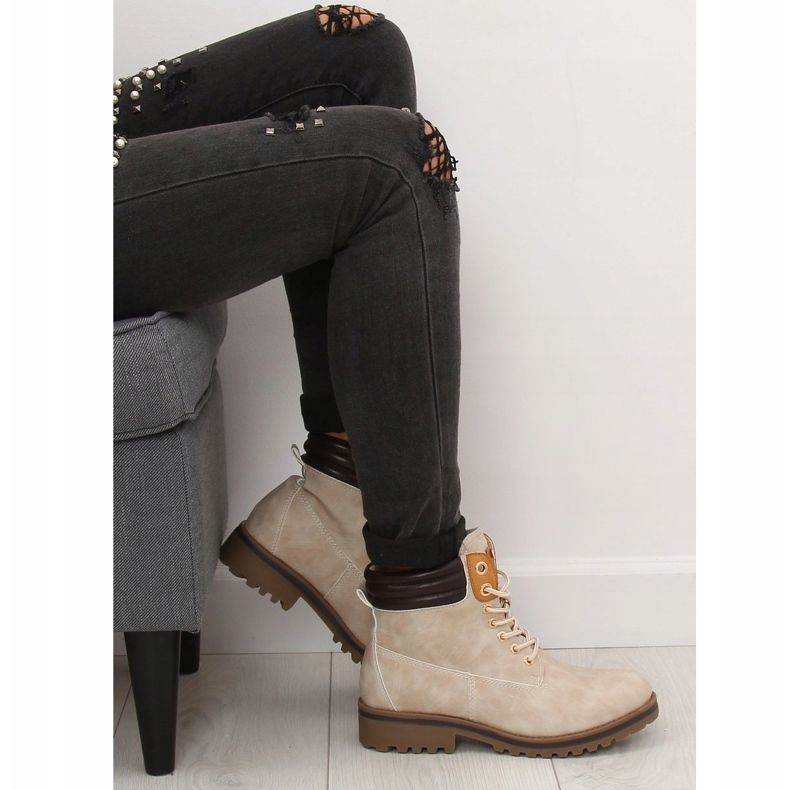 Ladies' beige timber boots GD-ZN27 Beige 1