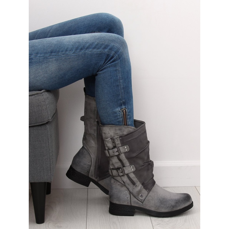 Gray military boots GD-ZN78 Gray grey 1