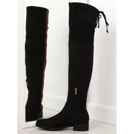 Over-the-knee boots with black stripe HFN-0296-2 Black 1