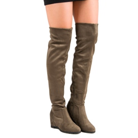 Super Me High Wedge Boots green 2