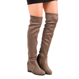 Super Me High wedge boots brown 2