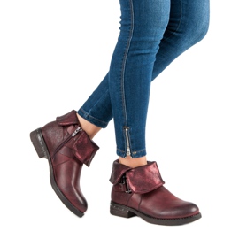 Forever Folie Burgundy boots red 1