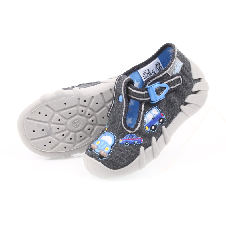 Befado 110P341 gray children's slippers blue grey 4