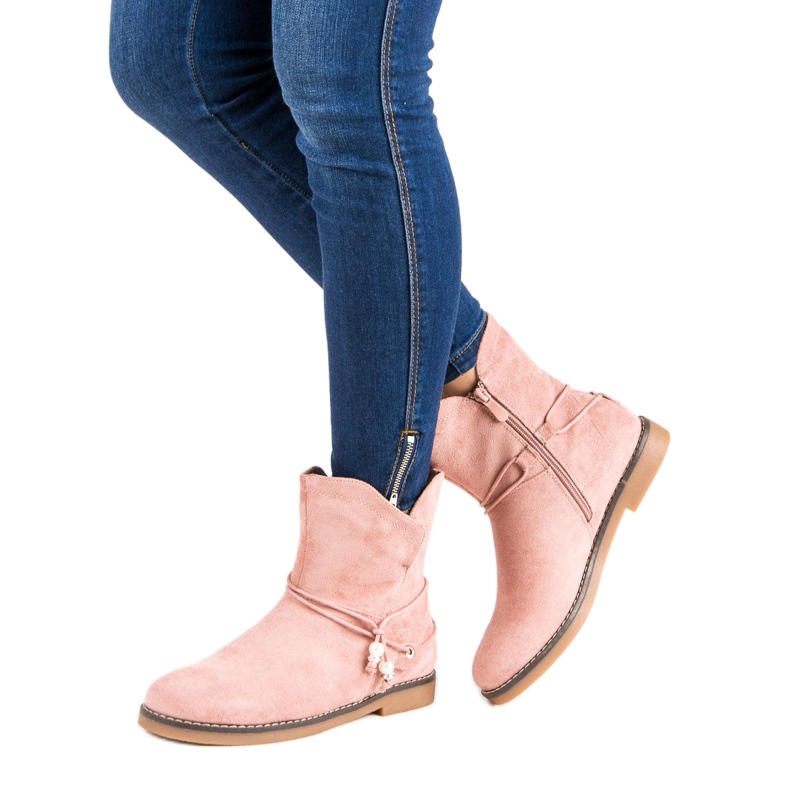 Comfortable autumn boots pink 2