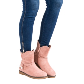 Comfortable autumn boots pink 1