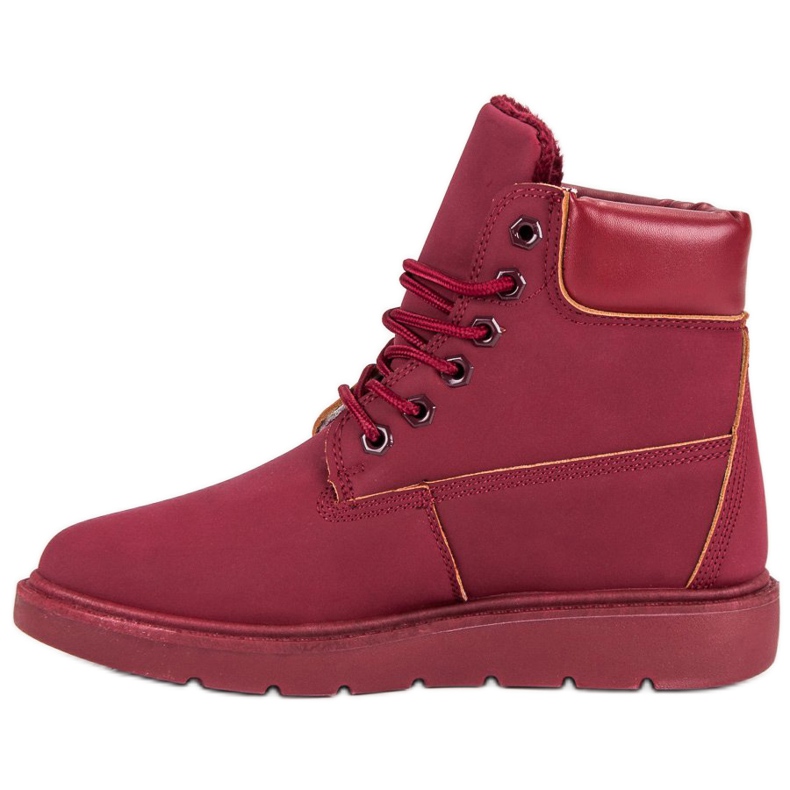 Small Swan Fashionable maroon Trappers red 1