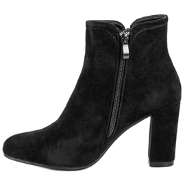 Suede ankle boots on the post black 1
