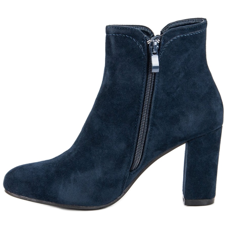 Suede ankle boots on the post black blue 1 Suede ankle boots on the post black blue 1