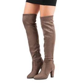 Super Me High Thigh High Boots beige 1