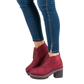 Light high-heeled boots red 1