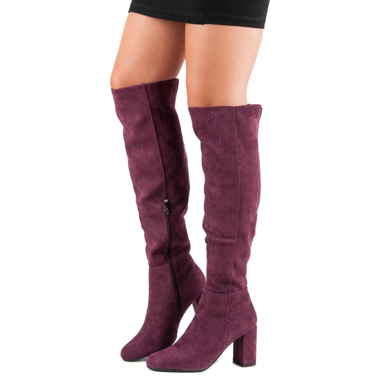 Filippo Burgundy high-heeled boots red 1