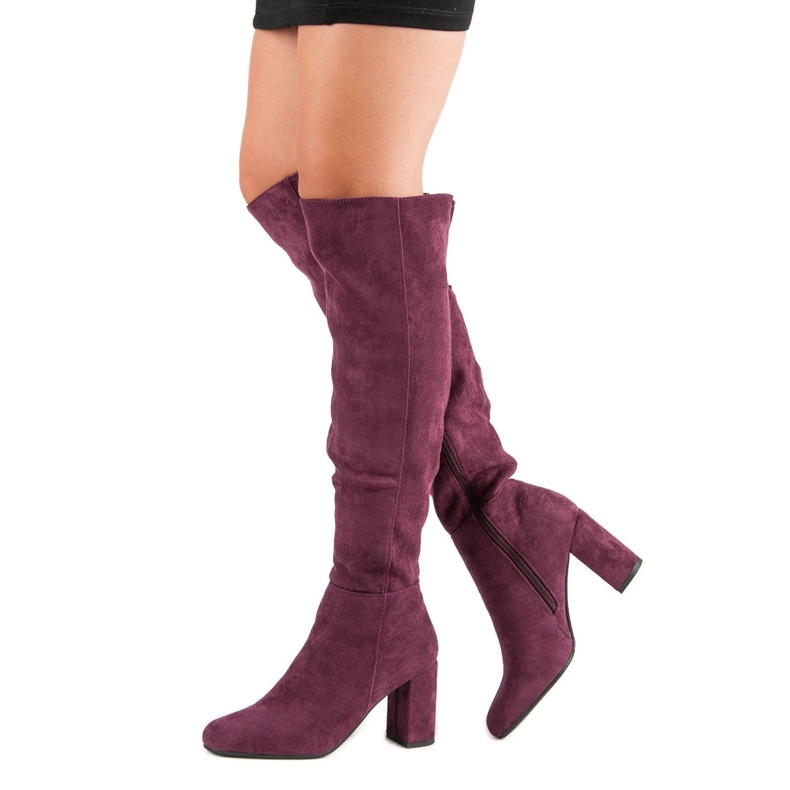 Filippo Burgundy high-heeled boots red 2