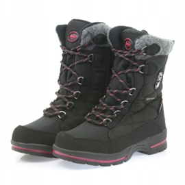 American Club Black softshell snow boots with American SN19 / 20 membrane pink grey 3