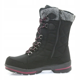 American Club Black softshell snow boots with American SN19 / 20 membrane pink grey 2