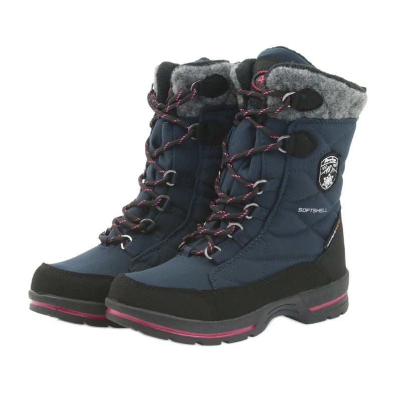 American Club Snow boots with American 801SB granat membrane black navy blue 3