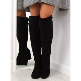 Black wedge boots LB-263 2