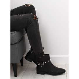 Black Chelsea boots with pearls 8996 Black 1