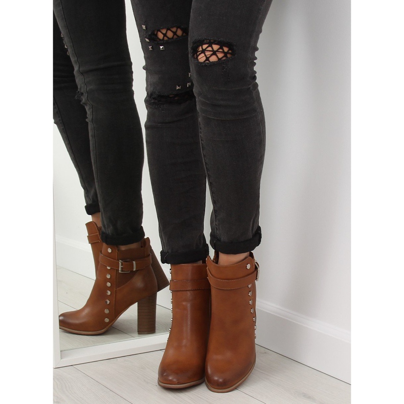 High-heeled boots camel 88073 brown 1