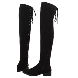 Black boots with flat heels 7368 1