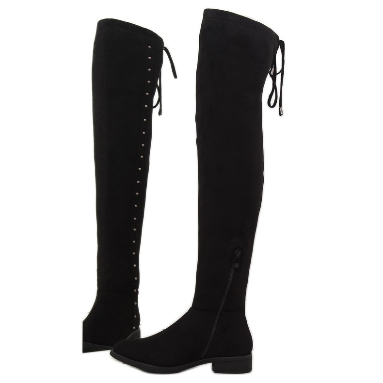 Black boots with flat heels 7368 1