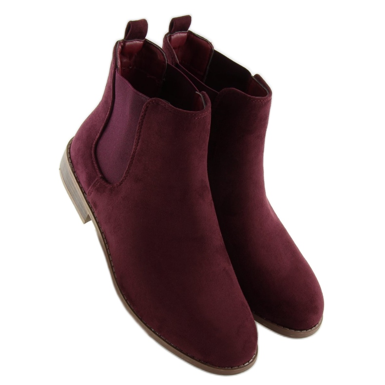 Women's maroon Chelsea boots LJ111 roso red 2
