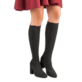 Openwork boots on a post black 2