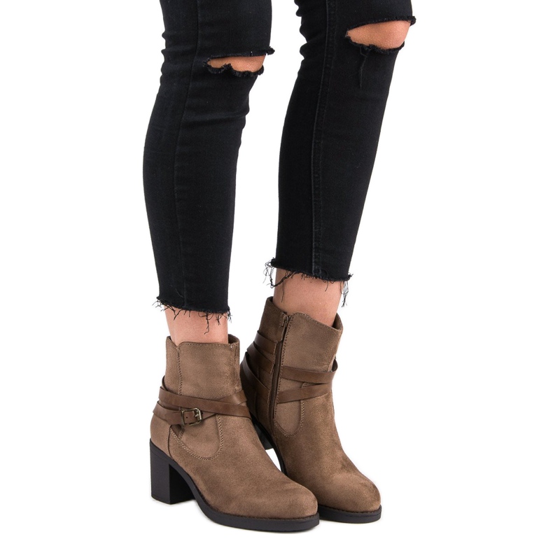 Super Mode Suede Booties brown 1