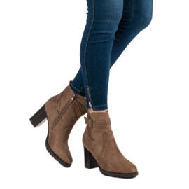 Super Me Suede Booties On A Bar brown 1